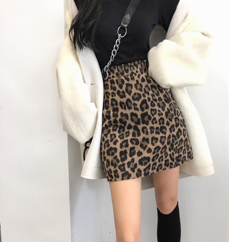 短納期！秋冬スカート レオパード Aラインスカート レディース ヒョウ柄 スカート 豹柄 ミニスカート 冬 ファスナー付き 膝上丈 春秋 