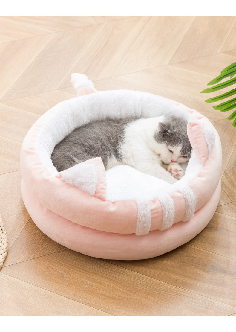 ペットベッド ドーム型 ペットハウス 秋冬用 犬ベッド 猫ベッド ふわふわ 滑り止め ボール付き 洗える おしゃれ 寒さ対策 可愛い ぐっすり眠れる キャットハウス