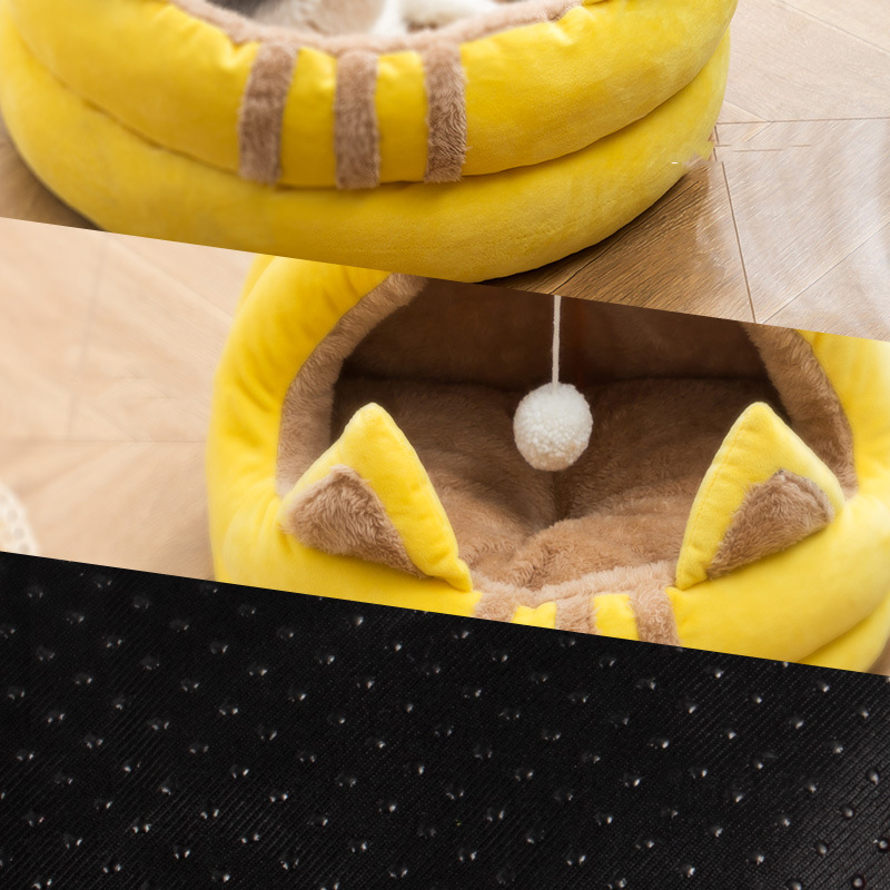 ペットベッド ドーム型 ペットハウス 秋冬用 犬ベッド 猫ベッド ふわふわ 滑り止め ボール付き 洗える おしゃれ 寒さ対策 可愛い ぐっすり眠れる キャットハウス