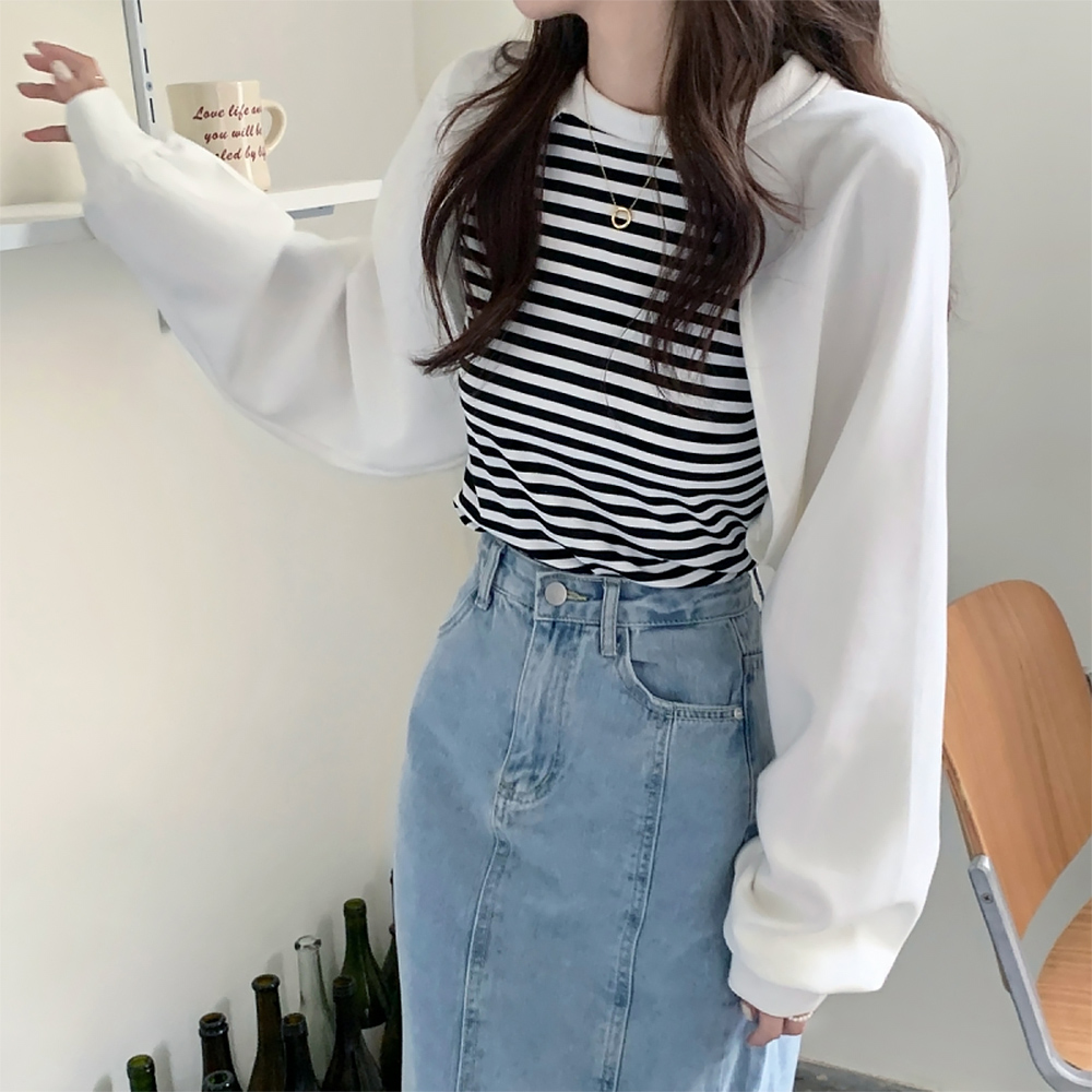 レイヤード スウェット レディース 長袖  