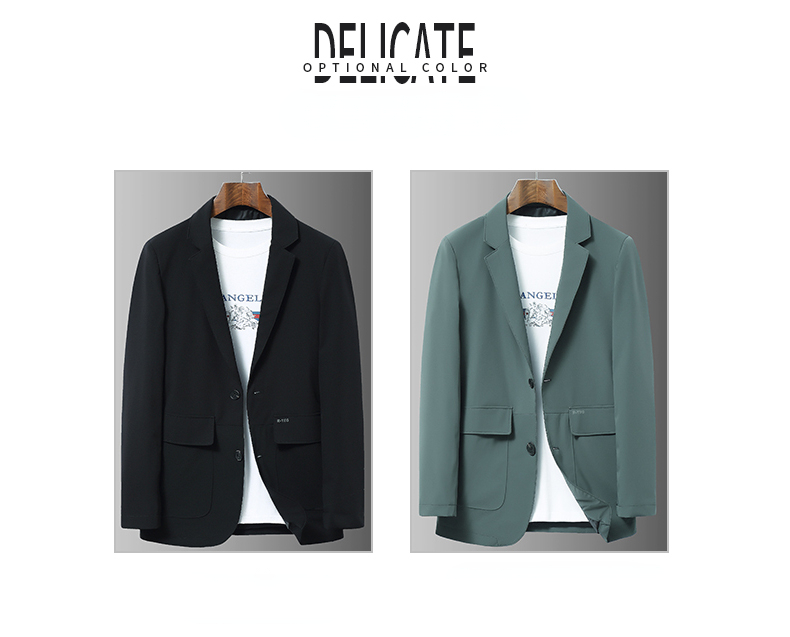 カジュアル テーラード メンズブレザー 細身 スタイリッシュ メンズファッション テーラードジャケット 男性 秋 黒テーラード ２ボタン 春 