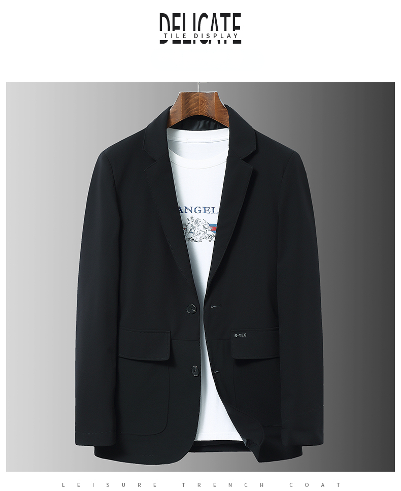 カジュアル テーラード メンズブレザー 細身 スタイリッシュ メンズファッション テーラードジャケット 男性 秋 黒テーラード ２ボタン 春 