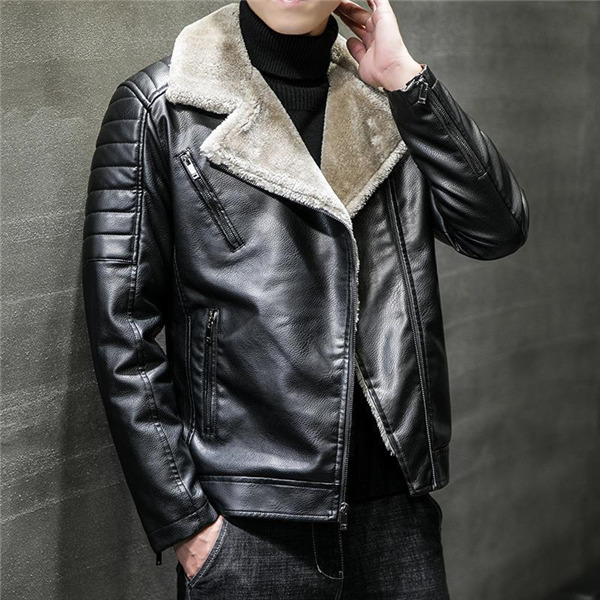 レザージャケット 革ジャン メンズ ブルゾン 裏起毛 アウターバイク ライダースジャケット 冬 着痩せ 開襟 テーラードジャケット 防風 秋冬 暖かい 