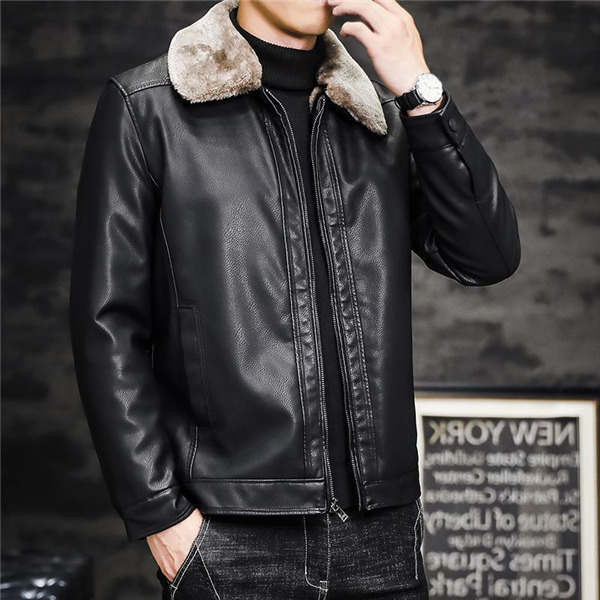 レザージャケット 革ジャン メンズ ブルゾン 裏起毛 アウターバイク ライダースジャケット 冬 着痩せ 開襟 テーラードジャケット 防風 秋冬 暖かい 
