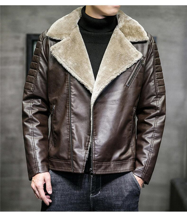 レザージャケット 革ジャン メンズ ブルゾン 裏起毛 アウターバイク ライダースジャケット 冬 着痩せ 開襟 テーラードジャケット 防風 秋冬 暖かい 