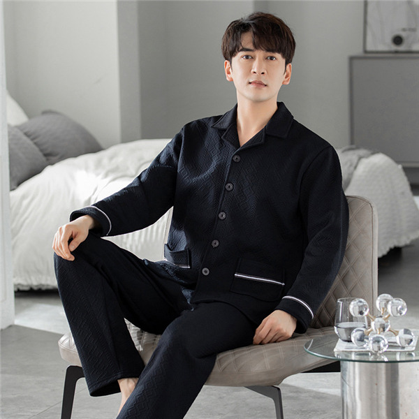 メンズ パジャマ キルトパジャマ 中綿 前開き ルームウェア 上下セット 部屋着 保温 秋冬 セットアップ 襟付き チェック柄 長袖長ズボン 寝間着 