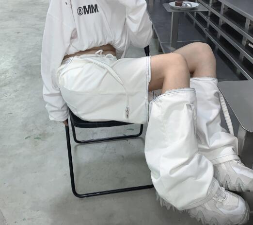 足カバー ファスナースリット 絶対領域 ロングパンツ 韓国 ストリート レディース HIPHOP K-POP 衣装 原宿系 ダンス 