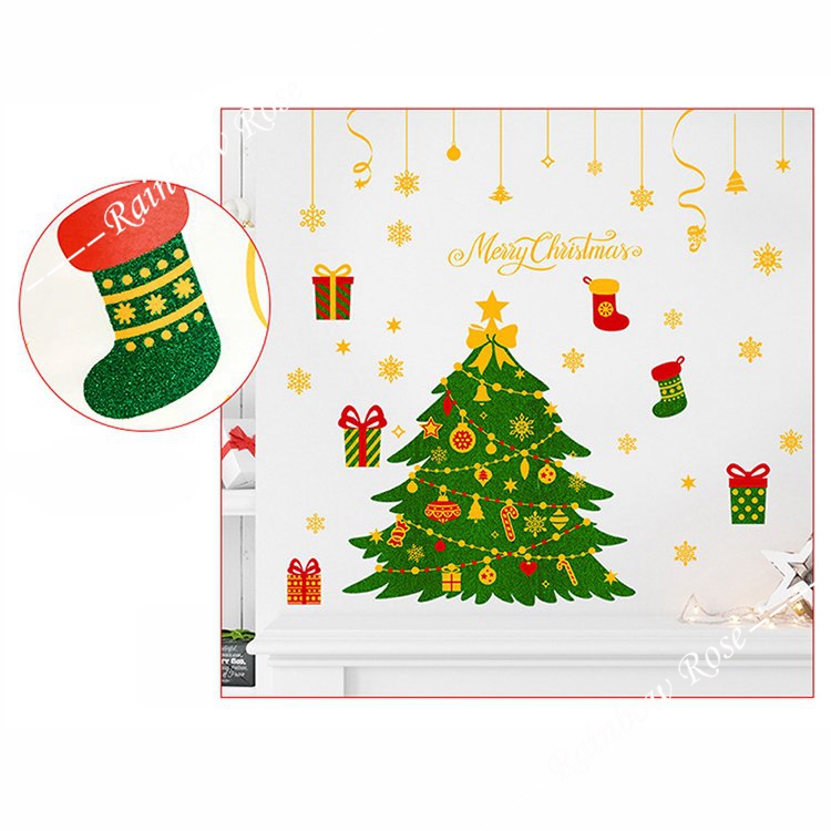 クリスマス 飾り 静電ステッカー 剥がせる 店舗飾り 雰囲気満 静電気シール MERRY 壁飾り CHRISTMAS 窓ステッカー 