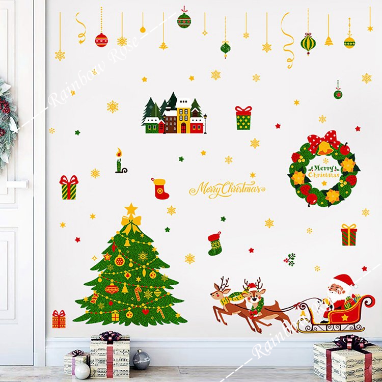 クリスマス 飾り 静電ステッカー 剥がせる 店舗飾り 雰囲気満 静電気シール MERRY 壁飾り CHRISTMAS 窓ステッカー 