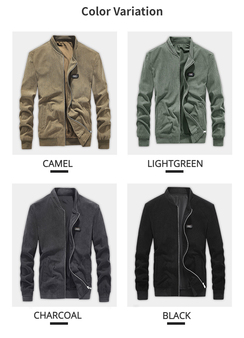 ミリタリージャケット メンズ コーデュロイ コール天 秋物 ワンポイントデザイン ブルゾン アウター ジャケット MA-1 ワークスタイル 作業着 