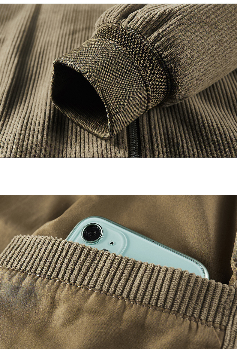 ミリタリージャケット メンズ コーデュロイ コール天 秋物 ワンポイントデザイン ブルゾン アウター ジャケット MA-1 ワークスタイル 作業着 