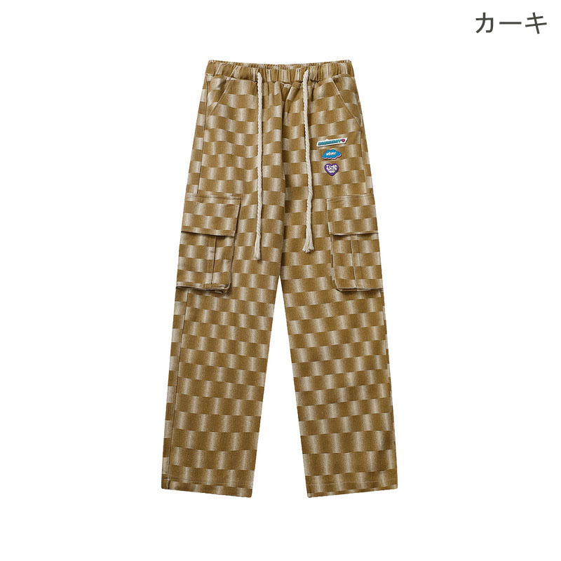 フラッグ チェック柄 カーゴパンツ 韓国 ストリート HIPHOP ダンス 原宿系 Y2K K-POP 衣装 レディース 