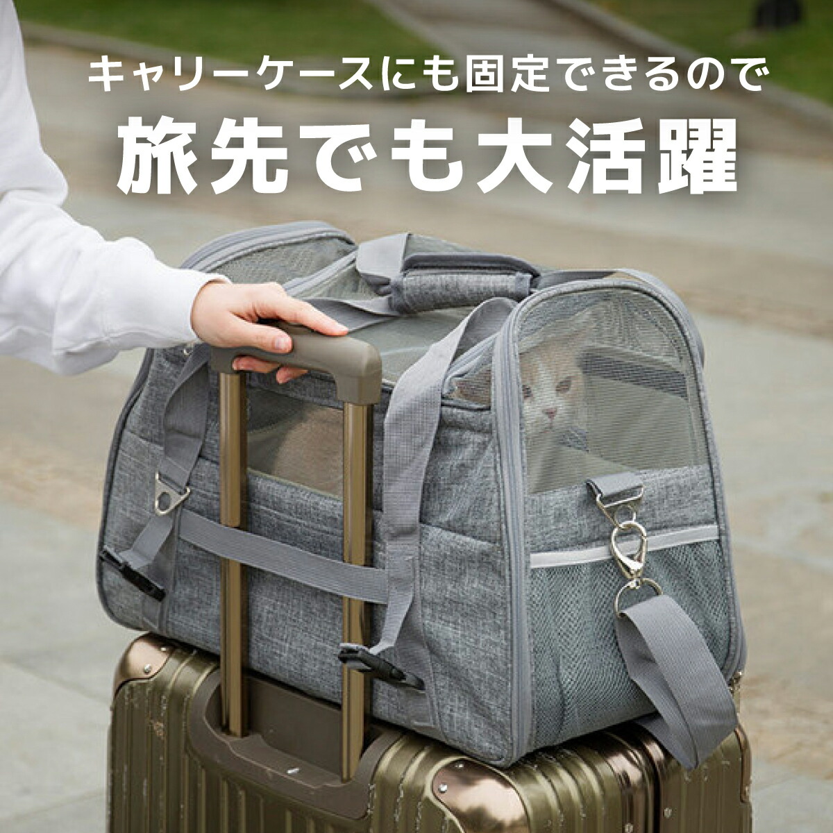 ペットキャ折りたたみ バッグ 2WAY ショルダー バック 猫 旅行 ペットキャリーバッグ 避難 ドライブ 犬 移動 メッシュ 8KG以下 小型犬 安全 軽量 病院 