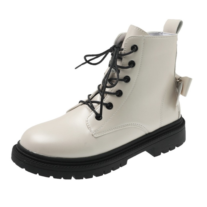 リボン バックシャン レースアップ ショートブーツ スニーカー ジッパー 歩きやすい 足長効果 厚底 疲れない 