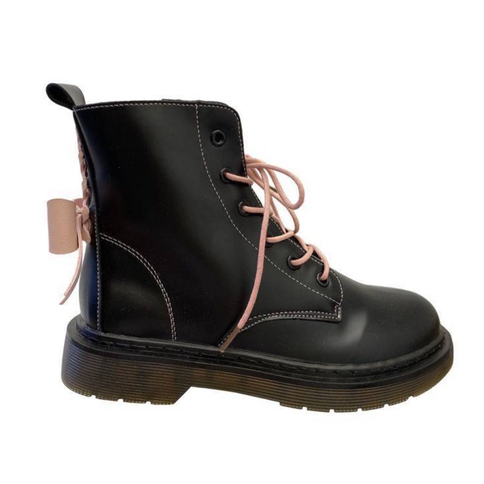 リボン バックシャン レースアップ ショートブーツ スニーカー ジッパー 歩きやすい 足長効果 厚底 疲れない 