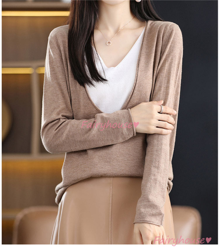 ニット セーター トップス レディース 秋冬 ラウンネック 着痩せ きれいめ 長袖ニット カジュアルニット ニットインナー 配色 通勤 オシャレ 