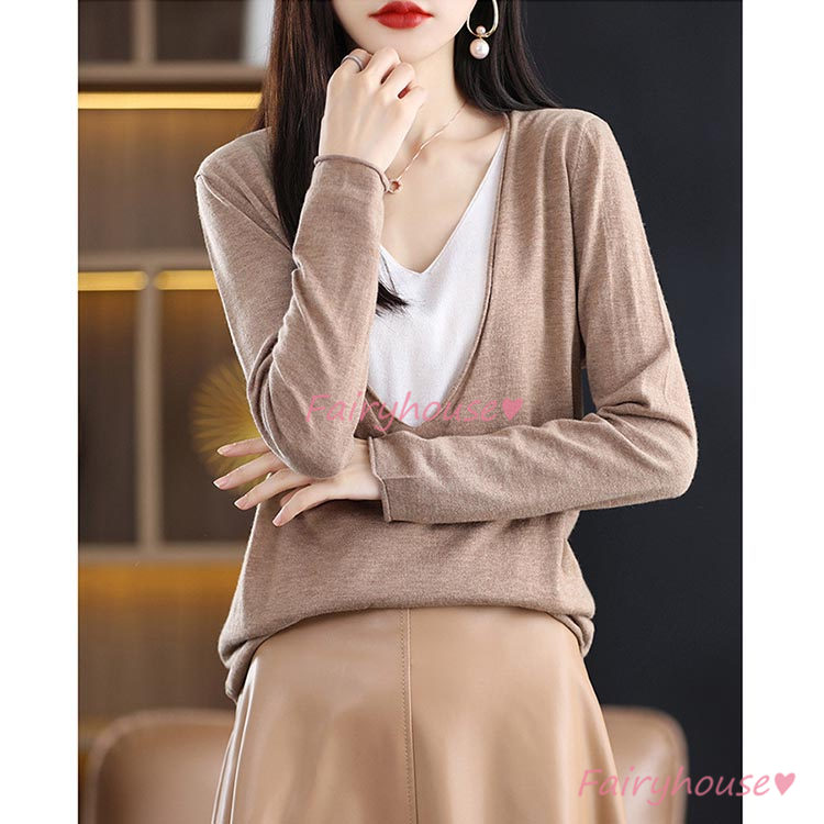 ニット セーター トップス レディース 秋冬 ラウンネック 着痩せ きれいめ 長袖ニット カジュアルニット ニットインナー 配色 通勤 オシャレ 