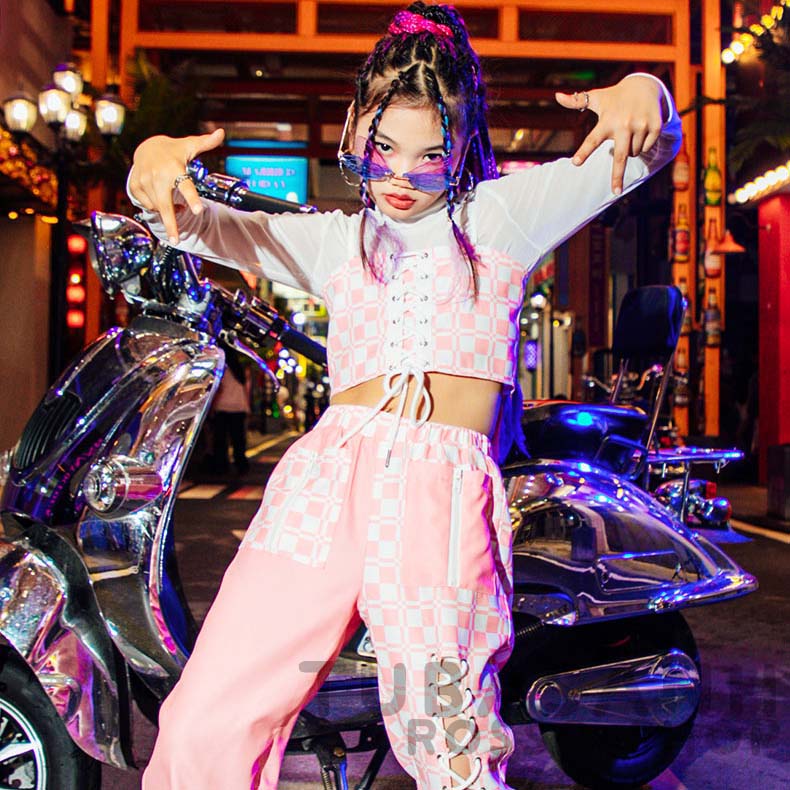 キッズ ダンス衣装 ガールズ 可愛い 白 ピンク チアガール 韓国 ラティス へそ出し ステージ衣装 ジャズダンス 練習着 応援団 チア ヒップホップ セット 