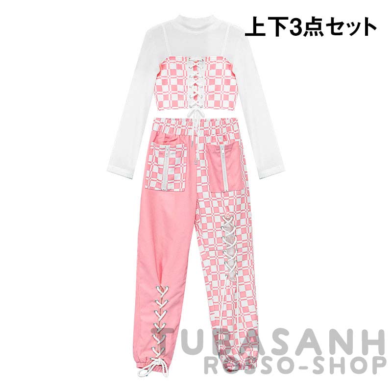 キッズ ダンス衣装 ガールズ 可愛い 白 ピンク チアガール 韓国 ラティス へそ出し ステージ衣装 ジャズダンス 練習着 応援団 チア ヒップホップ セット 