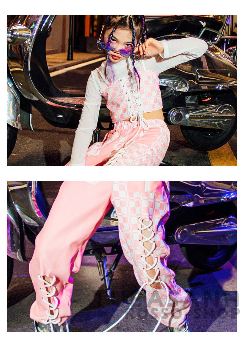 キッズ ダンス衣装 ガールズ 可愛い 白 ピンク チアガール 韓国 ラティス へそ出し ステージ衣装 ジャズダンス 練習着 応援団 チア ヒップホップ セット 