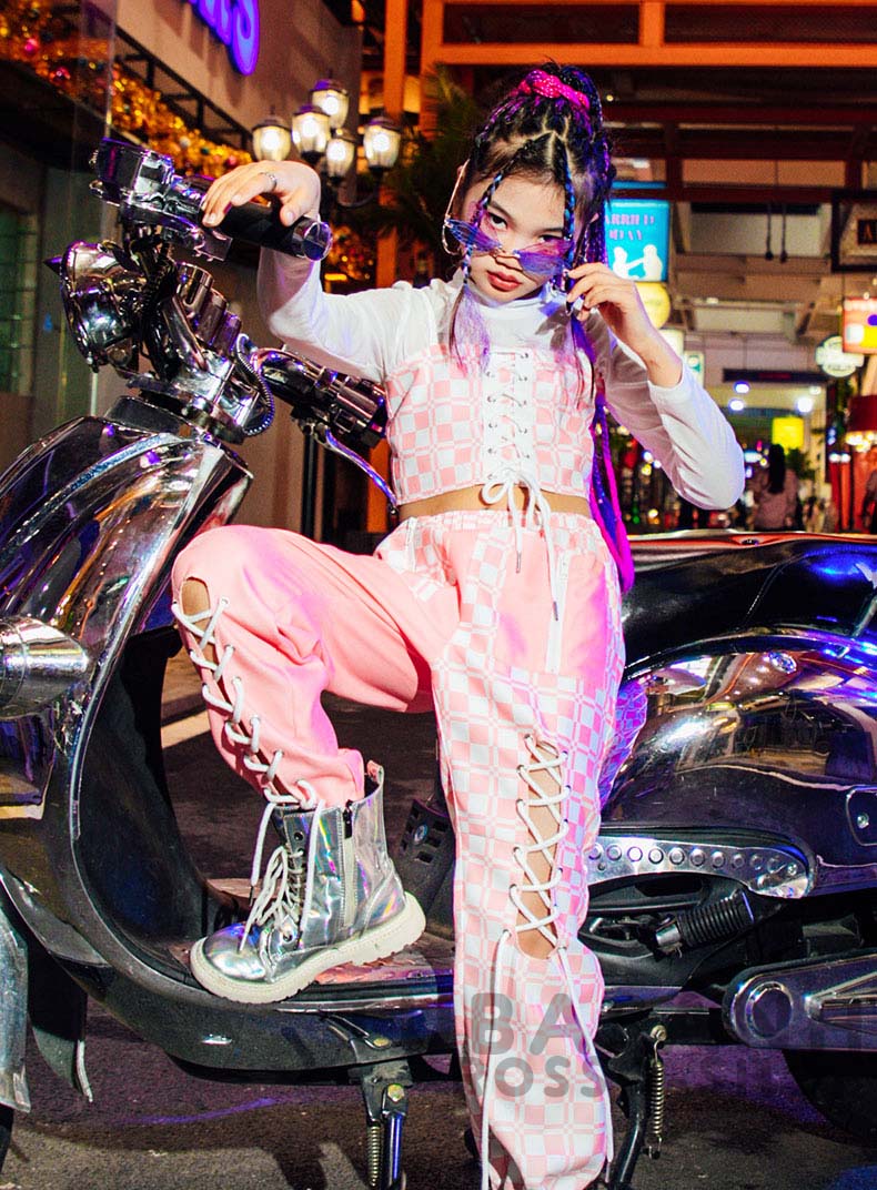 キッズ ダンス衣装 ガールズ 可愛い 白 ピンク チアガール 韓国 ラティス へそ出し ステージ衣装 ジャズダンス 練習着 応援団 チア ヒップホップ セット 