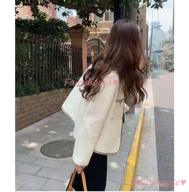 ツイードジャケット レディース 40代 長袖ノーカラージャケット 黒ショット丈ツイードコート 春コートアウター 卒業式30代 秋服 50代 大人韓国風 通勤OL 入学式 