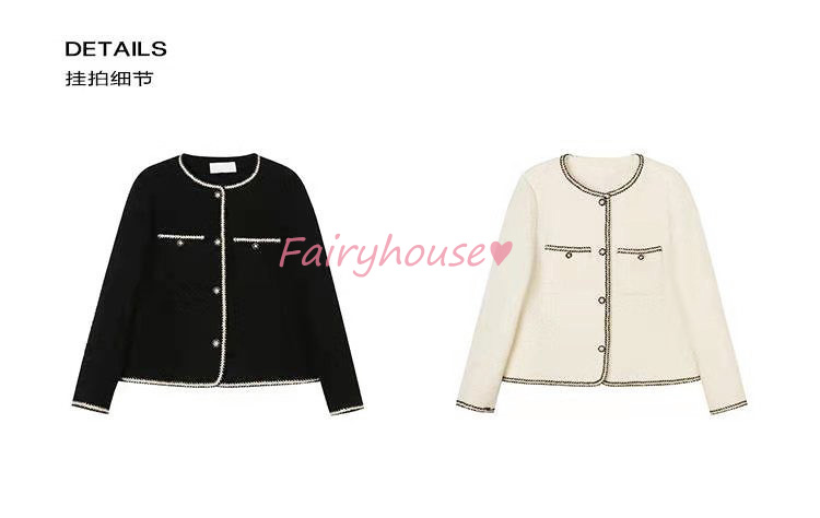 ツイードジャケット レディース 40代 長袖ノーカラージャケット 黒ショット丈ツイードコート 春コートアウター 卒業式30代 秋服 50代 大人韓国風 通勤OL 入学式 