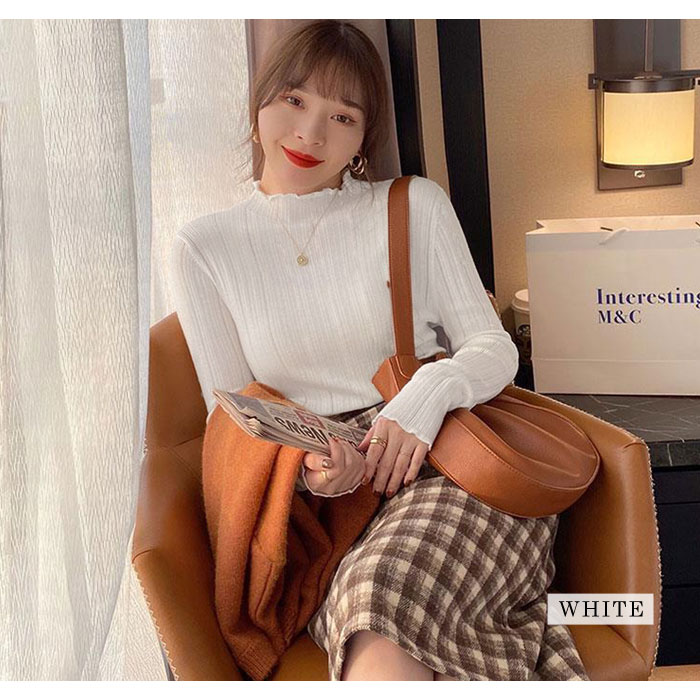 ニットトップス レディース 秋 冬 秋冬 黒 ホワイト ニット 無地 30代 リブニット ブラック レッド ベージュ 40代 セーター 20代 白 送料無料 グレー 長袖 