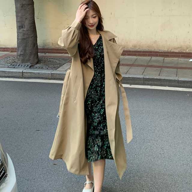 アウター コート トレンチコート ジャケット ロングジャケット マキシ 秋アウターロング丈 上着 カジュアル キレセク 通勤 ベルト レディース 春 秋 