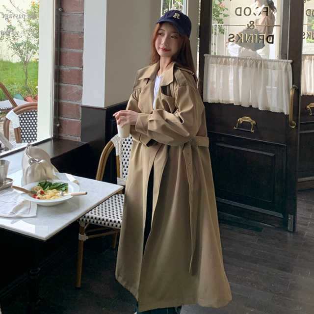 アウター コート トレンチコート ジャケット ロングジャケット マキシ 秋アウターロング丈 上着 カジュアル キレセク 通勤 ベルト レディース 春 秋 
