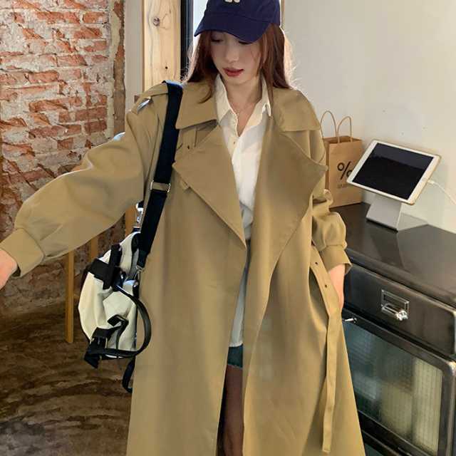アウター コート トレンチコート ジャケット ロングジャケット マキシ 秋アウターロング丈 上着 カジュアル キレセク 通勤 ベルト レディース 春 秋 