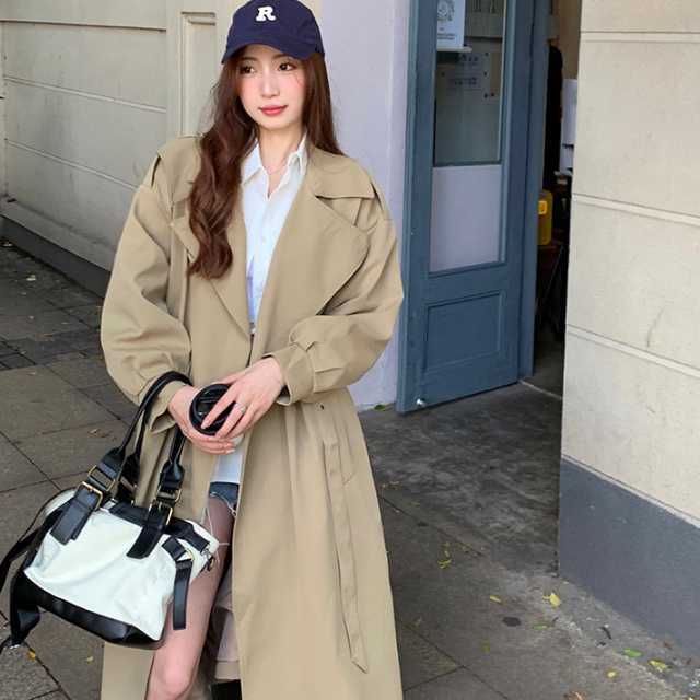 アウター コート トレンチコート ジャケット ロングジャケット マキシ 秋アウターロング丈 上着 カジュアル キレセク 通勤 ベルト レディース 春 秋 