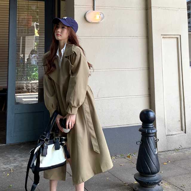 アウター コート トレンチコート ジャケット ロングジャケット マキシ 秋アウターロング丈 上着 カジュアル キレセク 通勤 ベルト レディース 春 秋 