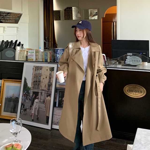 アウター コート トレンチコート ジャケット ロングジャケット マキシ 秋アウターロング丈 上着 カジュアル キレセク 通勤 ベルト レディース 春 秋 