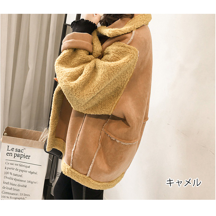 ムートンコート ムートンジャケット ムートン ライダースジャケット ボア フェイクファー レディース あすつく ゆったり 体型カバー 秋冬 送料無料 