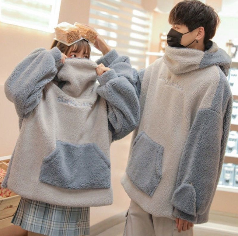 レディース もこもこサメ フード付き カップル ペアお揃い 可愛い 通学 ふわふわ おしゃれ ゆったり 通勤 シンプルカジュアル もこもこ 送料無料 