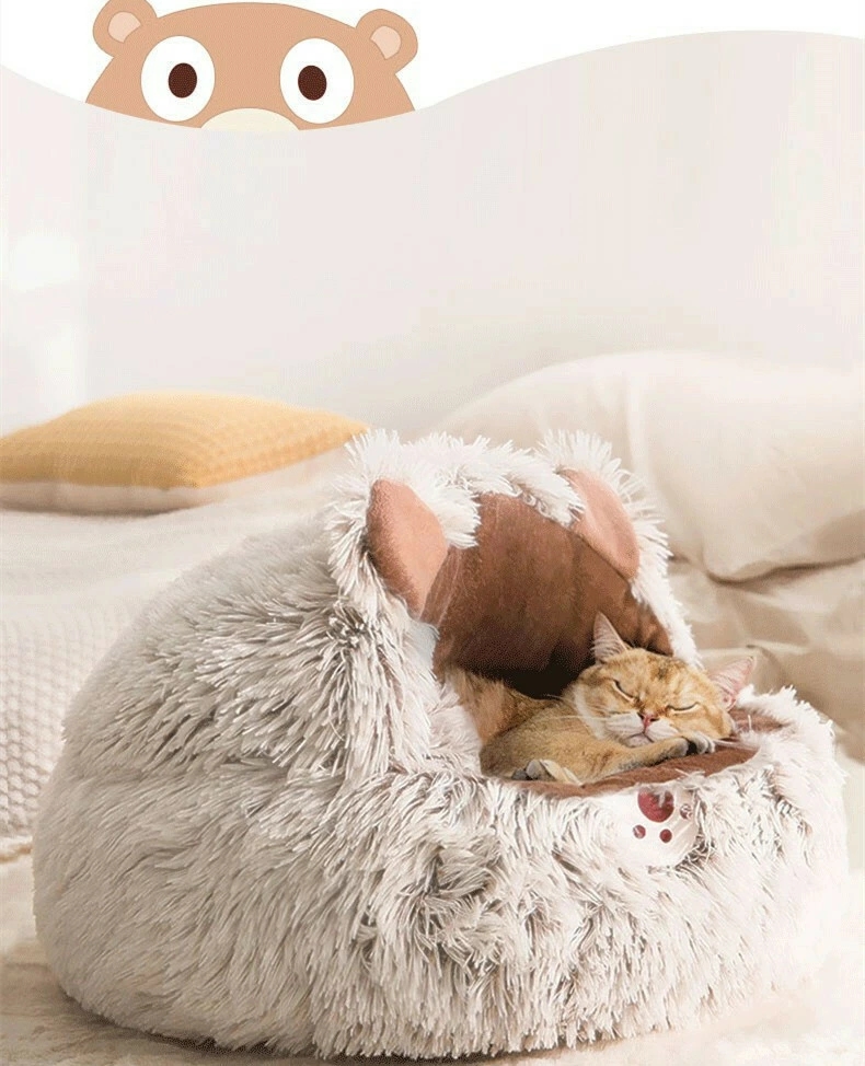 猫ベッド 猫ハウス 猫用ベッド ドーム型 ペットベッド 子犬 滑り止め もこもこ 洗濯可能 小型犬 ふわふわ クッション 冬寒さ対策 ぐっすり眠る 冬 暖か 柔らかい