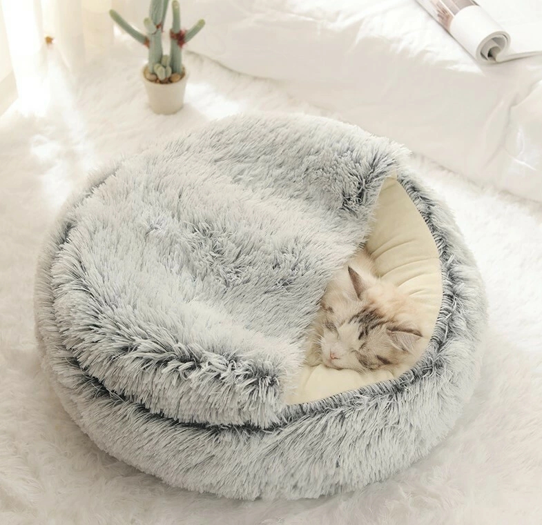 猫ベッド 猫ハウス 猫用ベッド ドーム型 ペットベッド 子犬 滑り止め もこもこ 洗濯可能 小型犬 ふわふわ クッション 冬寒さ対策 ぐっすり眠る 冬 暖か 柔らかい