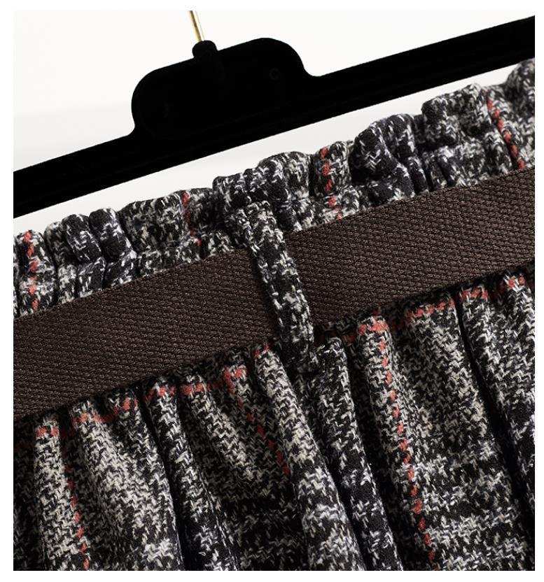 お取り寄せ商品 スカート レディース チェックスカート 2COLORS S-4XL Aラインスカート ひざ下 膝下 チェック柄 ミディアム丈 ハイウエスト 大きいサイズ対応 