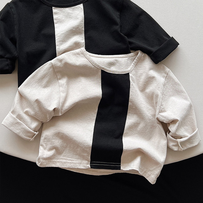 送料無料 長袖シャツ キッズ カットソー 配色 クルーネック 通学 通気性 ユニセックス ゆったり 通園 子供服 春秋 柔らかい シンプル 