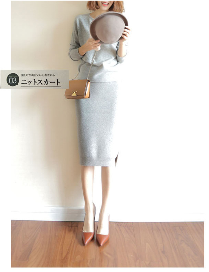 ニットセットアップ レディース 40代 秋冬 長袖 ニット ロング丈 無地 セットアップ 韓国風 オフィス スカート オシャレ 2点セット セーター カジュアル 