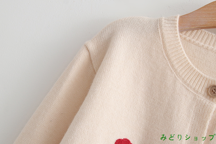 アウター カーディガン ニット 花柄 長袖 森ガール レディース 