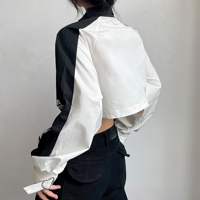 ショート丈 レージャケット ロゴ 英文字 ブルゾン ミニ丈 原宿系 Y2K ストリート ダンス 韓国 渋谷系 レディース HIPHOP 衣装 K-POP 