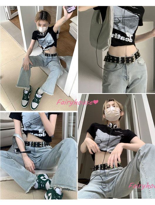 ジーンズ レディース デニムパンツ ストレートパンツ ジーパン ハイウエスト 春夏 秋 オシャレ30代40代50代 ロングデニムパンツ デニムズボン ゆったり着痩せ 
