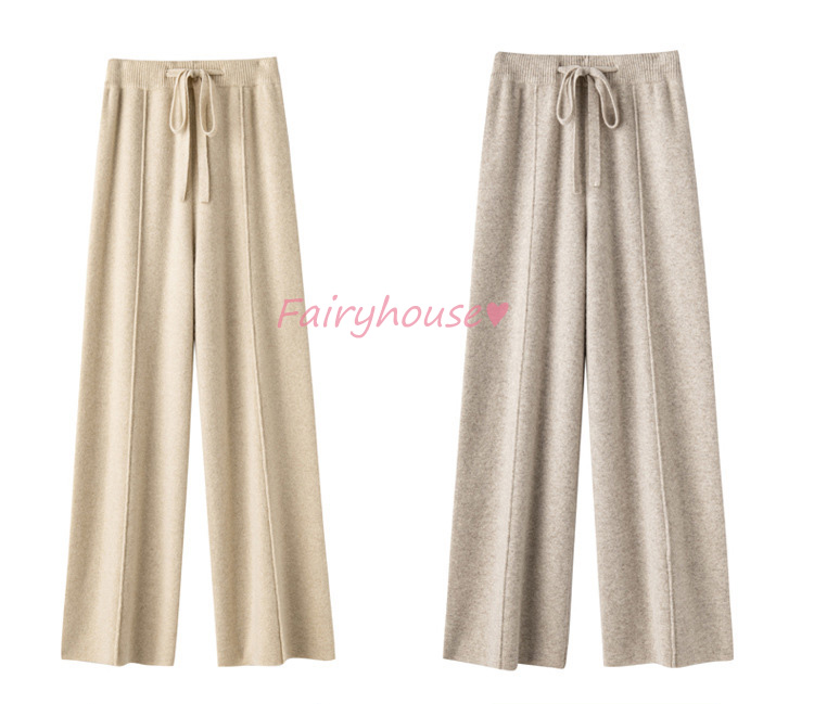 ニットワイドパンツ レディース 秋冬 ロング丈 セーター ストレートズボン 黒ボ大きいサイズ カジュアル韓国風 体型カバー40代50代30代 おしゃれ 通勤 