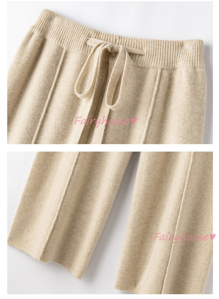 ニットワイドパンツ レディース 秋冬 ロング丈 セーター ストレートズボン 黒ボ大きいサイズ カジュアル韓国風 体型カバー40代50代30代 おしゃれ 通勤 