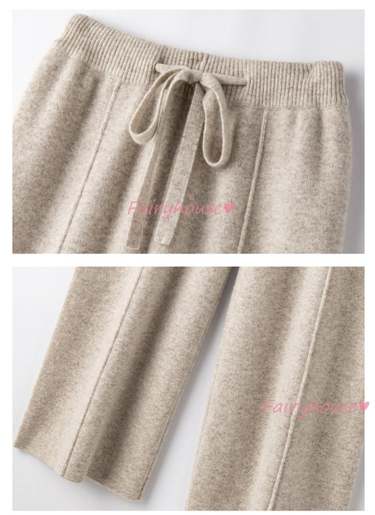 ニットワイドパンツ レディース 秋冬 ロング丈 セーター ストレートズボン 黒ボ大きいサイズ カジュアル韓国風 体型カバー40代50代30代 おしゃれ 通勤 