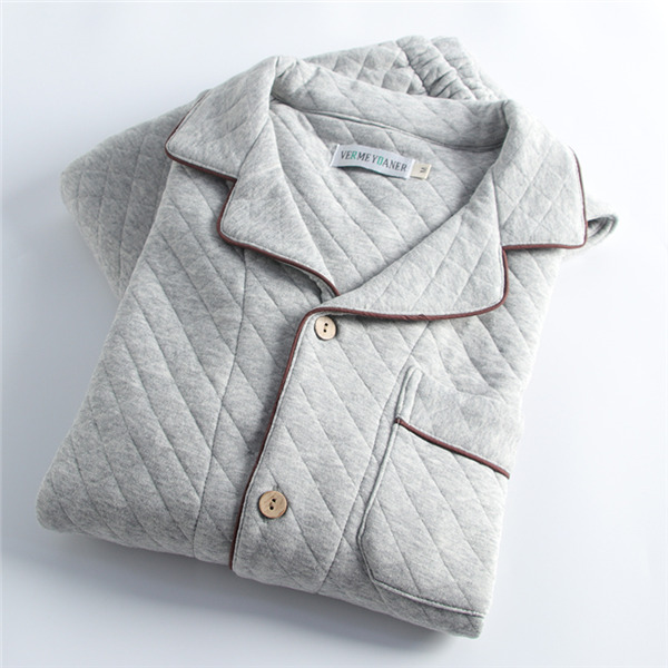 パジャマ メンズ キルトパジャマ 中綿 ルームウェア セットアップ 襟付き おしゃれ 寝間着 綿 上下セット部屋着 無地 前開き 秋冬 長袖長ズボン 