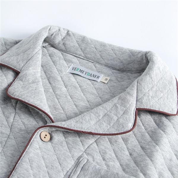 パジャマ メンズ キルトパジャマ 中綿 ルームウェア セットアップ 襟付き おしゃれ 寝間着 綿 上下セット部屋着 無地 前開き 秋冬 長袖長ズボン 