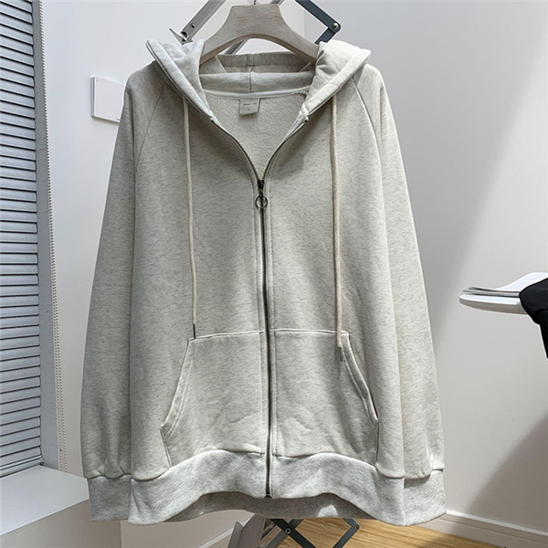 ジップレディース トップス 前開き ジップアップ 長袖 無地 羽織り カジュアル アウター ゆったり フード付き 体型カバー 